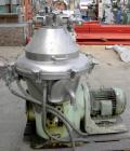 USED: Alfa Laval BRPX-309-34S Desludger Disc Centrifuge. Material of construction is 316 stainless steel, clarifier design, top feeding. Direct driven with 16.5 hp (11 kw) 3/50/220/380 volt, 1455 rpm...