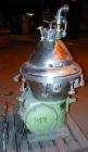 USED: Alfa Laval clarifier, type BRPX-309-34S. Material of construction is 316 stainless steel. Top feeding. Direct driven by a 16.5 hp (11 kw) 380 volt/50 cycle/3 ph explosion proof motor turning th...
