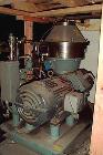 Used Alfa Laval BTPX-205-SGD-35-60 Desludger Disc Centrifuge, 2205 stainless steel bowl, 316 stainless steel top cover. Clarifier design, centripeal pump liquid discharge, 7.5 hp drive motor, 3/60/20...