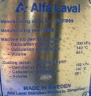 USED: Alfa Laval BTPX-205-SGD-34-CDP desludger disc centrifuge, 316 stainless steel construction on product contact areas. Clarifier biotech design, centripetal pump liquid discharge, max bowl speed ...