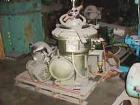 Used Alfa Laval CAFPX-207-XGV-19-60 Disc Centrifuge, 316 Stainless Steel. Light phase pump discharge, heavy phase overflow, outer rising channel. Driven by a 10 HP, 3/60/230/460 Volt, 1750 RPM Motor.