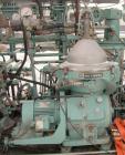 USED: Diesel engine fuel treatment system consisting of: (2) Alfa Laval model MAPX-205 TGT-24-60HZ disc bowl centrifuges, bowl speed 1700-1800 rpm, self-cleaning design feature for solids discharge, ...