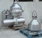 USED: Alfa Laval MRPX-214-TGC desludger disc centrifuge, stainless steel construction on product contact areas. Clarifier design, centripetal pump liquid discharge, direct drive configuration, approx...