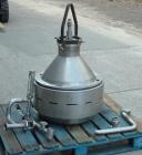 USED: Alfa Laval MRPX-214-TGC desludger disc centrifuge, stainless steel construction on product contact areas. Clarifier design, centripetal pump liquid discharge, direct drive configuration, approx...