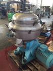 Used Alfa Laval SRPX 610-HGD-14-CGH-50 Desludger Disc Centrifuge. 316 Stainless steel construction (product contact areas), separator design liquid/liquid/solids, bottom feed design, flange drive mot...