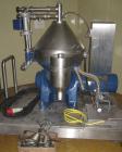 Used Alfa Laval VNPX-510-SGD-34 Desludger Disc Centrifuge, stainless steel construction (product contact areas).Clarifier design (liquid/solids separation), centripetal pump liquid discharge, direct ...