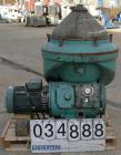 USED: Alfa-Laval WSPX-213-TGT-74G desludger centrifuge, 316 stainless steel. 3 phase separator, deep cover design. Driven by a 15 kw direct drive, 3/50/415 volt, 1450 rpm motor. Missing top piping. B...