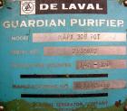 USED: Delaval MAPX-309-BGT-79-60 guardian purifier disc centrifuge. Stainless steel/bronze bowl assembly. Max bowl speed 6520 rpm. Concentrator design, hinged aluminum top cover, sight glass, shelf m...