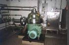 USED:Westfalia CSA160-47-076 disc bowl, polishing clarifier design.Bowl speed 6800 rpm (max), direct drive motor 22 kw (30 hp) 3/50/420volt. 316SS parts, control panel.