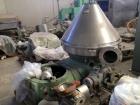 Used Westfalia HSA-200-06-777 Desludger Disc Centrifuge. 316 stainless steel construction (product contact areas). Clarifier design (liquid/solids separation). Hermetic design, centripetal pump liqui...