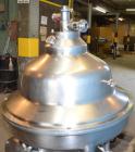 Used- Westfalia KSA-20-01-076 Desludger Disc Centrifuge. Stainless Steel construction (product contact areas), max bowl spee...