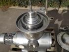 Used Westfalia KSA 6-01-076 Desludger Disc Centrifuge, stainless steel construction (product contact areas), max bowl speed 7570 rpm, separator design (liquid/liquid/solids separation), light and hea...