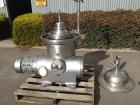 Used Westfalia KSA 6-01-076 Desludger Disc Centrifuge, stainless steel construction (product contact areas), max bowl speed 7570 rpm, separator design (liquid/liquid/solids separation), light and hea...