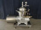 Reportedly Reconditioned Westfalia KSA 6-01-076 Solid Bowl Disc Centrifuge, stainless steel construction, separator design, centripetal pump liquid discharge, 10 hp/7.5 kW drive motor 380/3/50/1725 r...