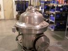 USED: Westfalia separator model MSA 100, CIP. Including 35 hp motor, controls, base plate, blow down can, water harness. 27,500 pounds per hour separation; 40,000 pounds per hour standardization.