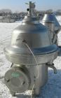 USED: Westfalia MSA-160-01-076 desludger disc centrifuge. 316 stainless steel construction on product contact areas, max bowl speed 4100 rpm, separator design, centripetal pump liquid discharge, 37 k...