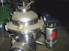 USED: Westfalia MSA-20-06-076 desludger disc centrifuge. Stainlesssteel construction on product contact areas, max bowl speed 5850 rpm,clarifier design, centripetal pump liquid discharge, direct driv...