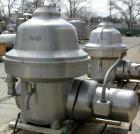 USED: Westfalia MSB200-01-076 desludger disc centrifuge. 316 stainless steel construction on product contact areas. Max bowl speed 4700 rpm, separator design, light phase and heavy phase centripetal ...
