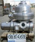 USED: Westfalia MSB200-01-076 desludger disc centrifuge. 316 stainless steel construction on product contact areas. Max bowl speed 4700 rpm, separator design, light phase and heavy phase centripetal ...