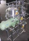 USED: Westfalia NA-7-06-576 desludger disc centrifuge, 316 stainless steel construction on product contact areas, max bowl speed 5810 rpm, clarifier design, centripetal pump liquid discharge, 7.5 hp ...