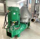 Used GEA Westfalia Profi 400/GSE 400 Desludger Disc Centrifuge. 316 Stainless steel construction (product contact areas). Clarifier design (liquid/solids separation), centripetal pump liquid discharg...