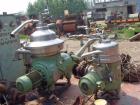 Used-Westfalia separator, type RSA60-01-076. Material of construction is 316 stainless steel. Max bowl speed 6450 rpm by a 2...