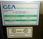 Used- Westfalia SA-1-02-175 Desludger Disc Centrifuge.