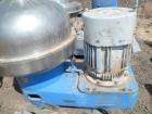 Used Westfalia SA-100 Desludger Disc Centrifuge. 316 Stainless steel construction (product contact areas). Separator design (liquid/liquid/solids separation). Centripetal pump and gravity overflow li...