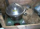 Used Westfalia Desludger/Separator Disc Centrifuge, Model SA14-01-076316, Stainless Steel. 7560 RPM maximum bowl speed. Complete with a direct connected 10 hp 208-230/460 volt motor.