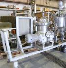 Used Westfalia SA-14-06-076 Desludger Disc Centrifuge, 316 stainless steel construction on product contact areas. Maximum bowl speed 7560 rpm, clarifier design (liquid/solids), centripetal pump liqui...