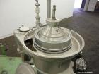 Used Westfalia SA-14-06-076 Desludger Disc Centrifuge.  329 Stainless steel construction on product contact areas. Maximum bowl speed 7560 rpm, clarifier design (liquid/solids), centripetal pump liqu...