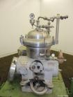 Used Westfalia SA-14-06-076 Desludger Disc Centrifuge.  329 Stainless steel construction on product contact areas. Maximum bowl speed 7560 rpm, clarifier design (liquid/solids), centripetal pump liqu...