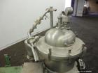 Used Westfalia SA-14-06-076 Desludger Disc Centrifuge.  329 Stainless steel construction on product contact areas. Maximum bowl speed 7560 rpm, clarifier design (liquid/solids), centripetal pump liqu...