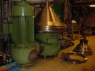 USED: Westfalia SA-160-06-177 Desludger Disc Centrifuge. Material of construction is stainless steel on product contact parts. Max bowl speed 3300 rpm by a 187.5 hp/125 kw, 380 volt/50 cycle/3 ph bel...