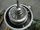 Used Westfalia SA-1-01-175 Desludger Disc Centrifuge.  Stainless steel construction (product contact areas), separator design (liquid/liquid/solids) separation, light and heavy phase centripetal pump...