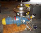 Used Westfalia SA-20-47-576 Desludger Disc Centrifuge. 316 stainless steel construction (product contact areas), max bowl speed 6400 rpm, hydrohermetic design, clarifier design, centripetal pump liqu...