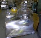 Used Westfalia SA-20-47-576 Desludger Disc Centrifuge. 316 stainless steel construction (product contact areas), max bowl speed 6400 rpm, hydrohermetic design, clarifier design, centripetal pump liqu...