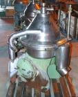 USED: Westfalia SA-35-03-076 desludger disc centrifuge, stainlesssteel construction on product contact areas. Max bowl speed 6600 rpm,separator design, heavy phase centripetal pump liquid discharge,l...