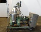 Used Westfalia SA-35-36-076 Desludger Disc Centrifuge. 316 stainless steel (product contact areas), 6550 rpm maximum bowl speed, clarifier design (liquid/solids separation), centripetal pump liquid d...