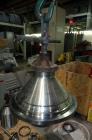 Used Westfalia SA-35-36-076 Desludger Disc Centrifuge. 316 stainless steel (product contact areas), 6550 rpm maximum bowl speed, clarifier design (liquid/solids separation), centripetal pump liquid d...