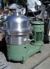USED: Westfalia SA-60-06-177 desludger disc centrifuge. 316 stainless steel construction on product contact areas, max bowl speed 5000 rpm, centripetal pump liquid discharge, timed solid discharge, 4...
