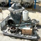 USED: Westfalia SAM-3036 Desludger Disc Centrifuge. 316 stainless steel construction on product contact areas, clarifier design. Max bowl speed 6500 rpm. Direct driven by a 7.5 kw (10 hp), 3/50/380 v...