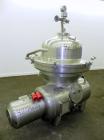 Used Westfalia SAMM 12006 Disc Centrifuge. 421 Stainless steel construction (product contact areas). Maximum bowl speed 4500 rpm, separator design, direct drive, 30 hp/22 kw drive motor (380/3/50). I...
