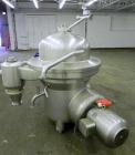Used Westfalia SAMM 12006 Disc Centrifuge. 421 Stainless steel construction (product contact areas). Maximum bowl speed 4500 rpm, separator design, direct drive, 30 hp/22 kw drive motor (380/3/50). I...
