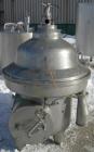 USED: Westfalia SAMM-12006 desludger disc centrifuge. 316 stainless steel construction on product contact areas, max bowl speed 4500 rpm, separator design, centripetal pump liquid discharge, 26 kw (3...