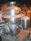 USED: Westfalia separator type SAMM12006. 316 stainless steel construction. Working capacity 3175 gal/hr (12000 liter). Max bowl speed 4500 rpm by a 27.75 hp/18.5 kW-380 volt/50 cycle/3 ph Loher type...