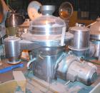 USED: Westfalia separator type SAMM12006. 316 stainless steel construction. Working capacity 3175 gal/hr (12000 liter). Max bowl speed 4500 rpm by a 27.75 hp/18.5 kW-380 volt/50 cycle/3 ph Loher type...