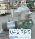 Used Westfalia Disc Centrifuge, Model SAMN-5036, 329 stainless steel. Maximum bowl speed 6500 rpm, centripetal pump liquid discharge. Direct driven by an approximately 20 hp motor.