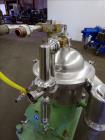 Used Westfalia SAMR-3036 Desludger Disc Centrifuge. 316 Stainless steel (product contact areas), maximum bowl speed 7500 rpm, clarifier design (liquid/solids separation), centripetal pump liquid disc...