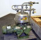 Used Westfalia SB-7-01-576 Desludger Disc Centrifuge, 316 Stainless steel (product contact areas), maximum bowl speed 9160 rpm, separator design (liquid/liquid/solids separation), light & heavy phase...